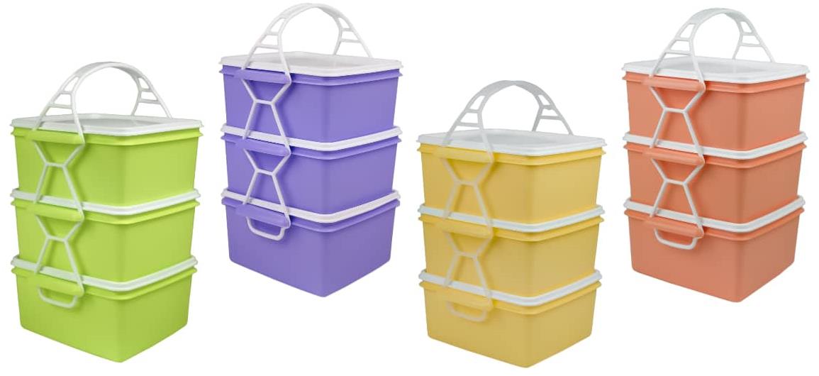 DK PLAST 3 × 1,4 l čtvercový