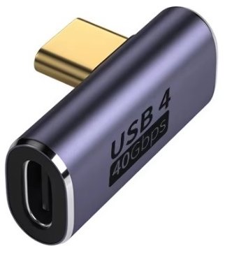 DLTECH 90° adaptér USB-C 3.0 OTG, 40Gbps - levý/pravý