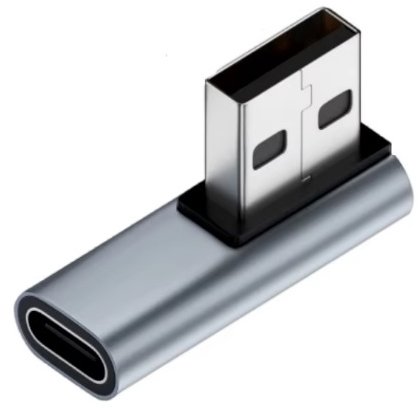DLTECH 90° adaptér USB-A to USB-C 3.0 OTG, 10Gbps - levý