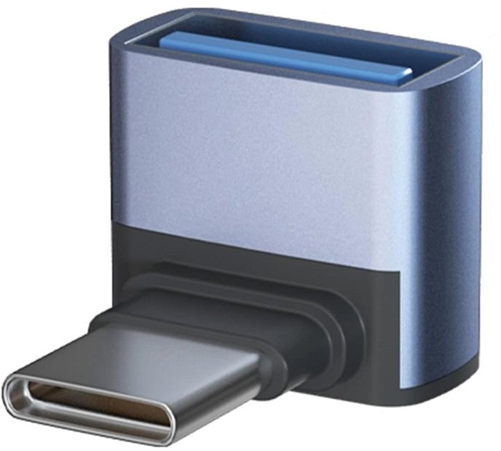 DLTECH 90° adaptér USB-C to USB-A 3.0 OTG, 10Gbps - přední/zadní