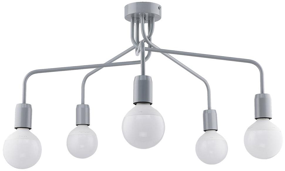 Jupiter 1675 - Lustr na tyči OLAF 5xE27/60W/230V šedá