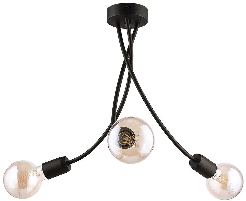Jupiter 1639 - Lustr na tyči LUCE 3xE27/60W/230V černá
