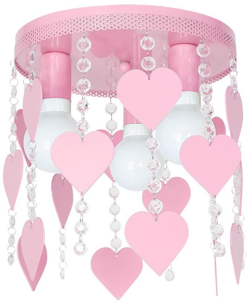 Dětské stropní svítidlo ELZA hearts 3xE27/60W/230V růžová