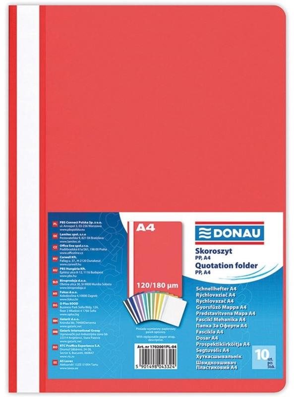 DONAU A4 červený - balení 10 ks