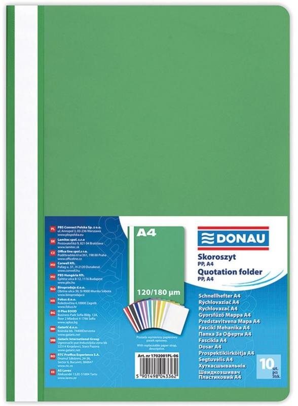 DONAU A4 zelený - balení 10 ks