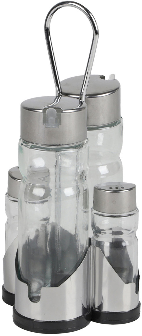 DOCHTMANN Sada na sůl, pepř, ocet a olej se stojanem 2 × 100 ml, 2 × 30 ml