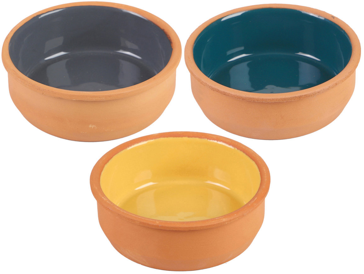 DOCHTMANN Hliněná glazovaná miska 6 ks 12 × 4 cm mix barev