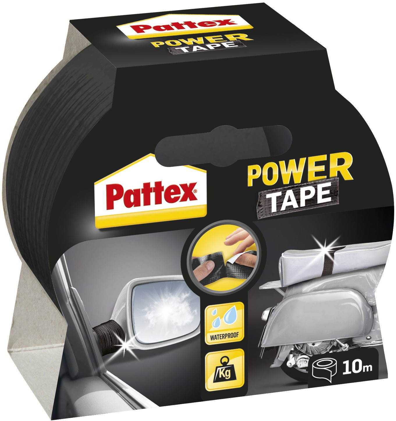 PATTEX Power Tape Black 10 m - silikonové lepidlo pro domácnost, dílnu a zahradu