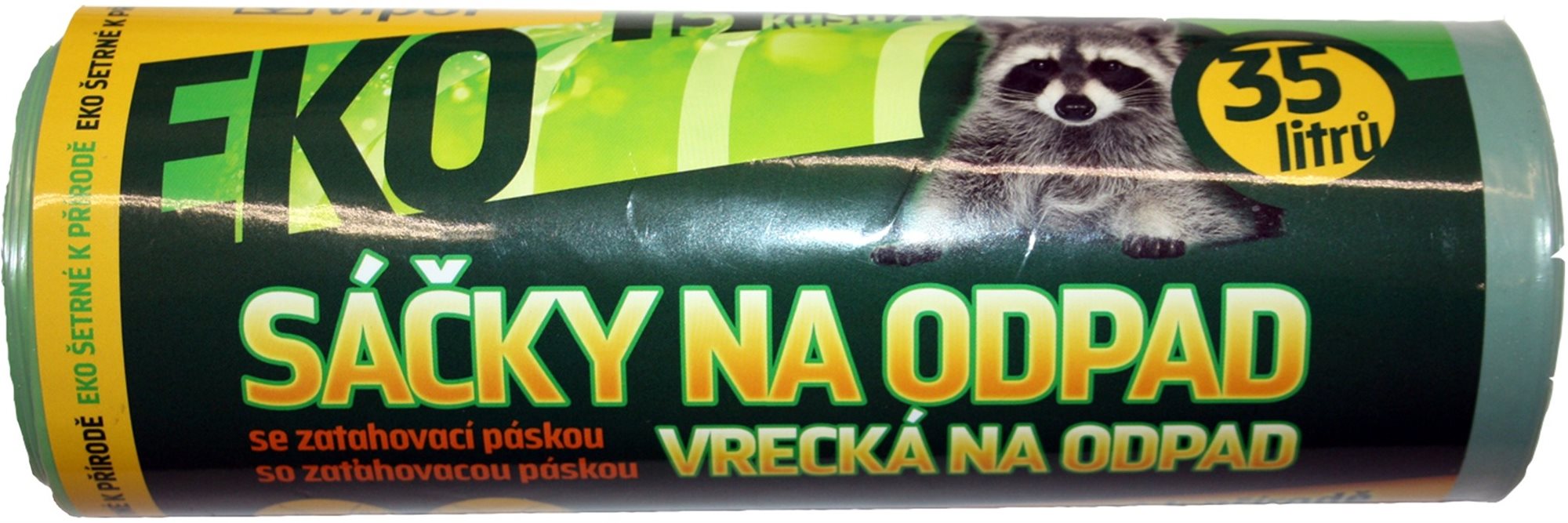 VIPOR LDPE Eko s páskou 35 l, 15 ks, zelený