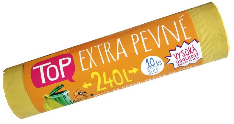 VIPOR LDPE Top Extra pevné 240 l, 10 ks, žlutý
