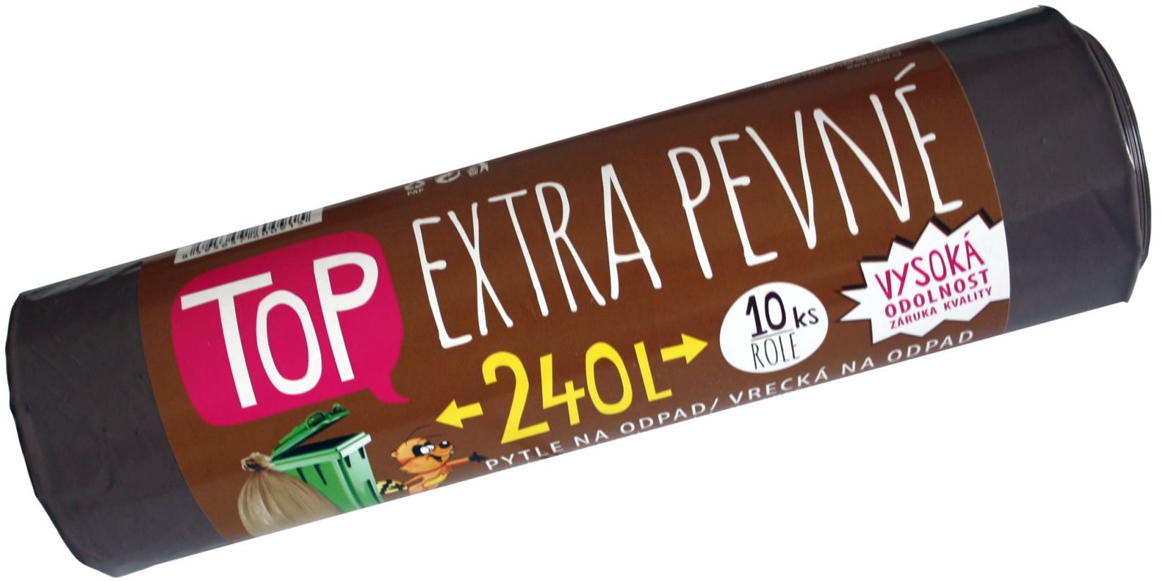 VIPOR LDPE Top Extra pevné 240 l, 10 ks, hnědý