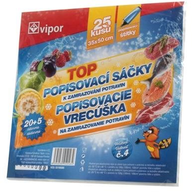 Vipor sáček HDPE zamrazovací 35x50,25ks transparentní