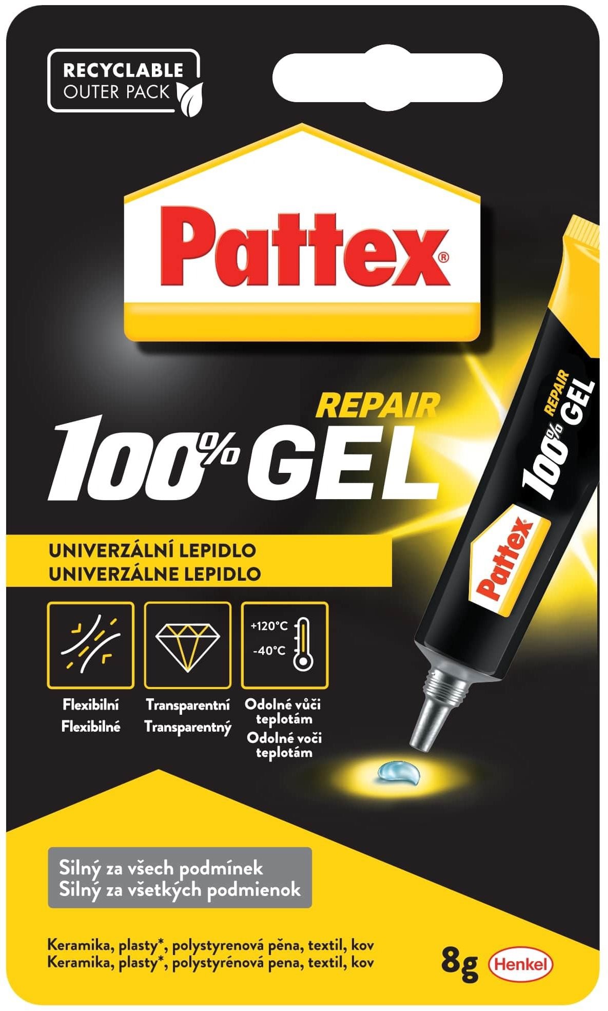 PATTEX 100 %, univerzální kutilské lepidlo 8 g