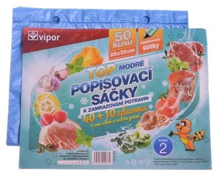 VIPOR Sáček HDPE zamrazovací 25× 35cm, 50 ks, modrá