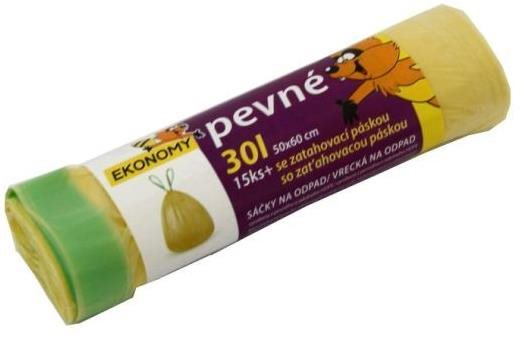 VIPOR HDPE se zatahovací páskou 30 l, 15 ks, žlutý