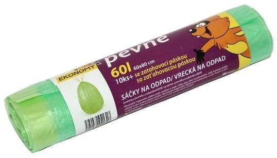 VIPOR HDPE se zatahovací páskou 60 l, 10 ks, zelený