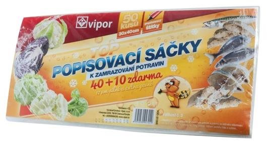 VIPOR Sáček HDPE zamrazovací 30× 40cm, 50 ks, transparentní
