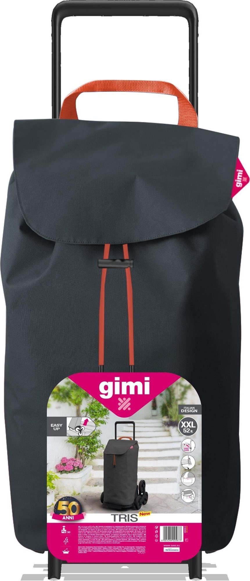 GIMI Tris Floral nákupní vozík šedý