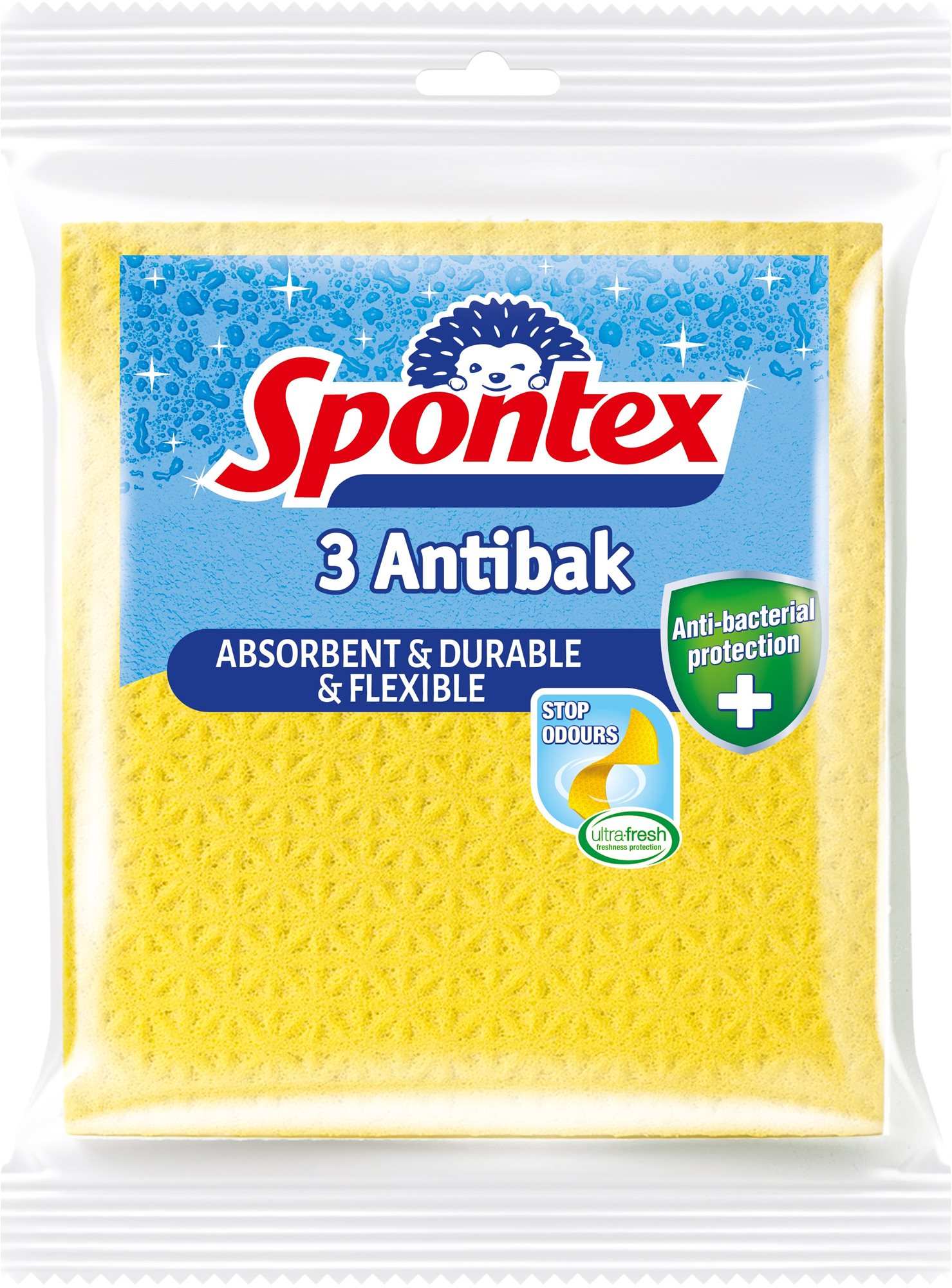 SPONTEX Antibak houbová utěrka 3 ks