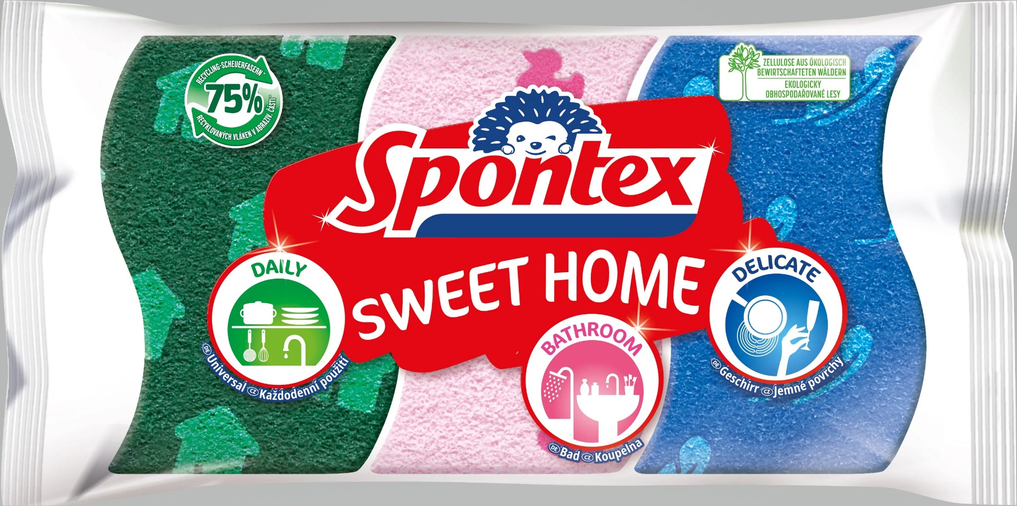 SPONTEX Sweet Home viskózní houbička 3 ks