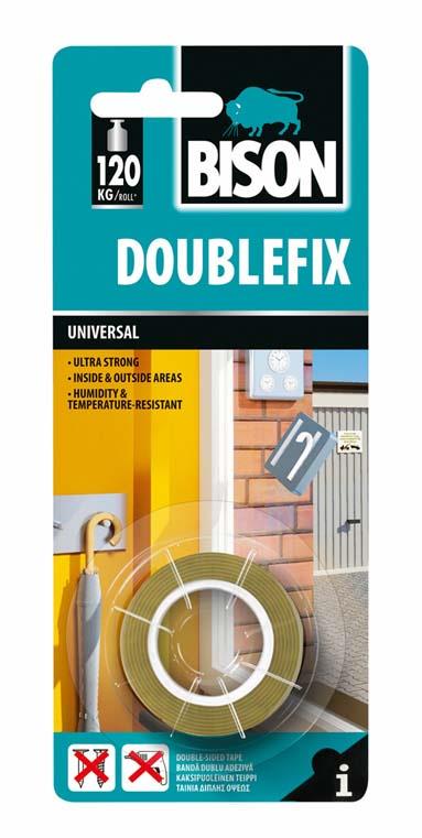 BISON Doublefix Universal 1,5 m × 19 mm - Lepicí pásky pro dům, dílnu a zahradu