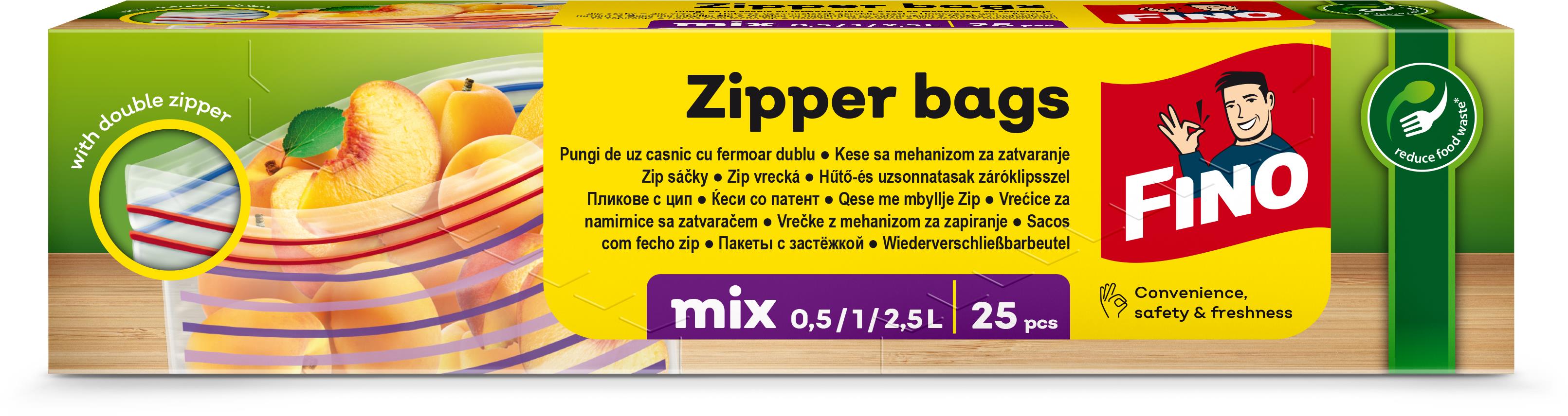 FINO Zipper mix velikostí 30 ks