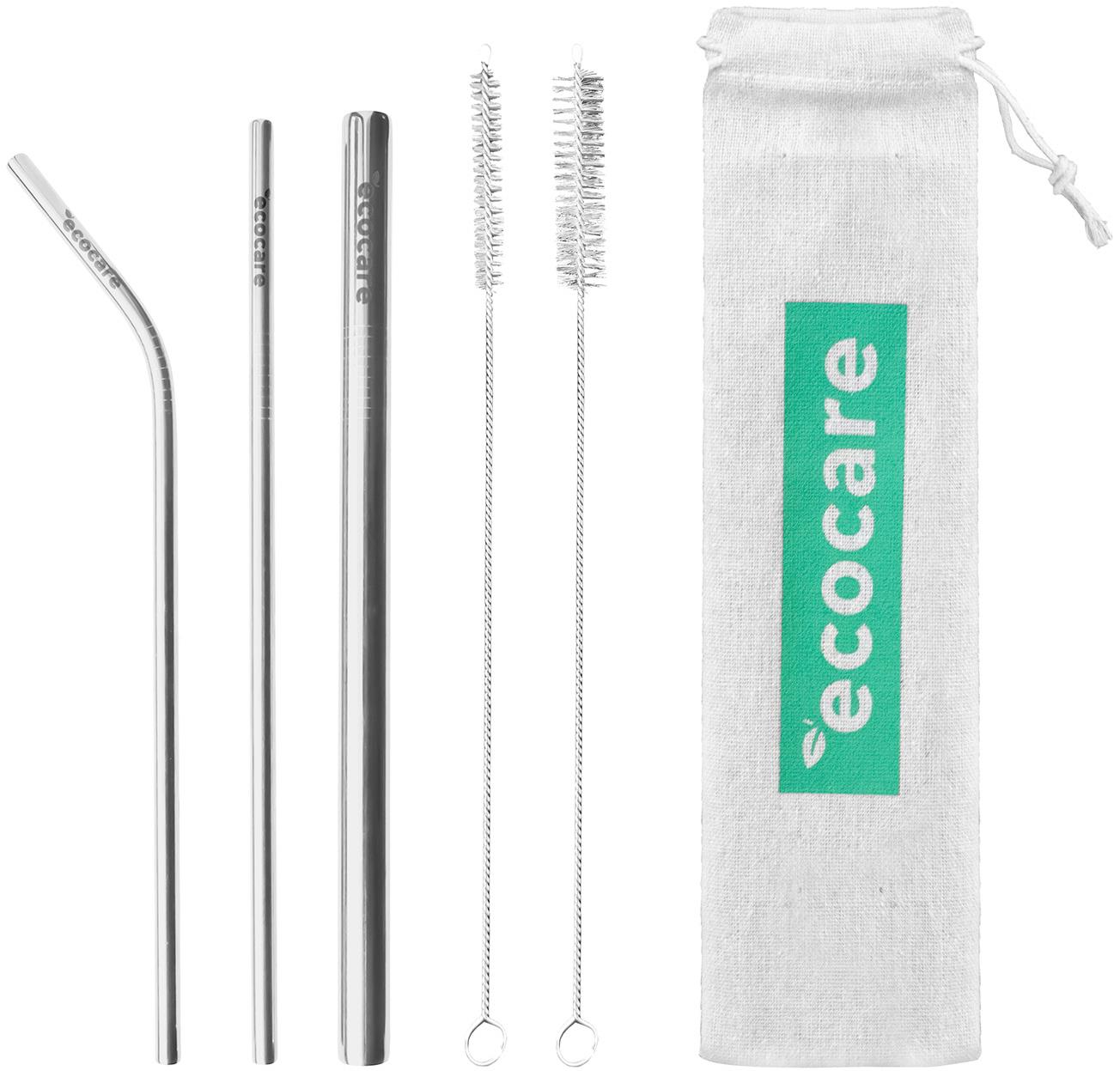 ECOCARE ekologická kovová brčka set Silver I. (3 ks)