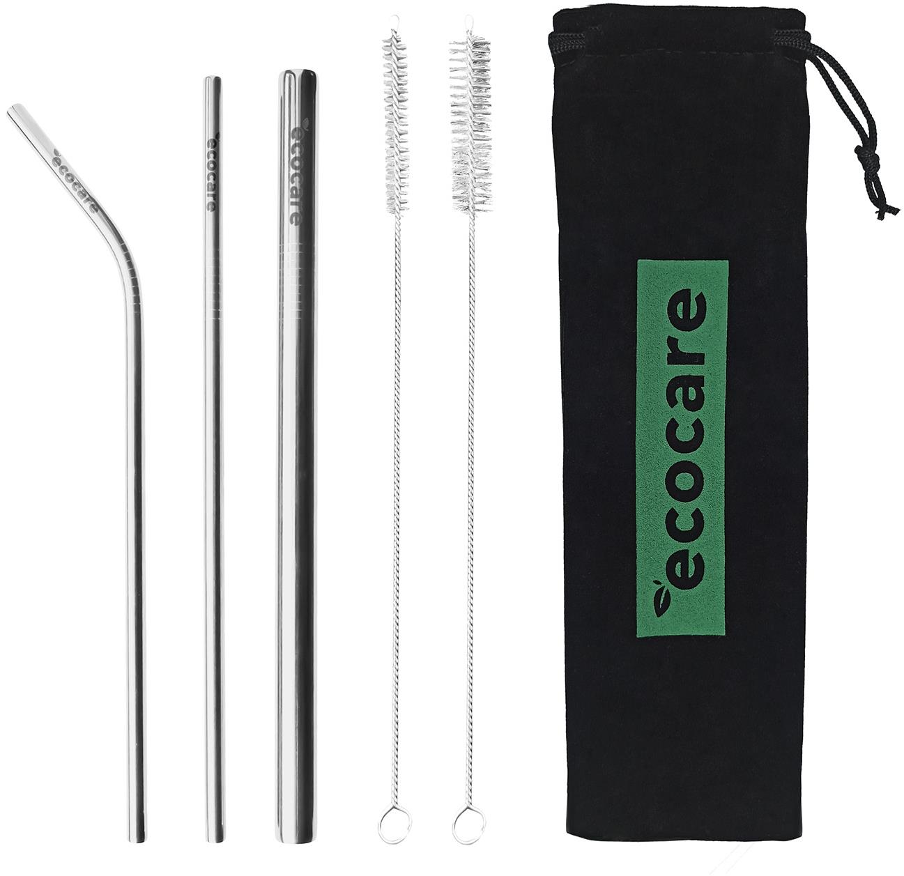 ECOCARE ekologická kovová brčka set Silver II. (3 ks)