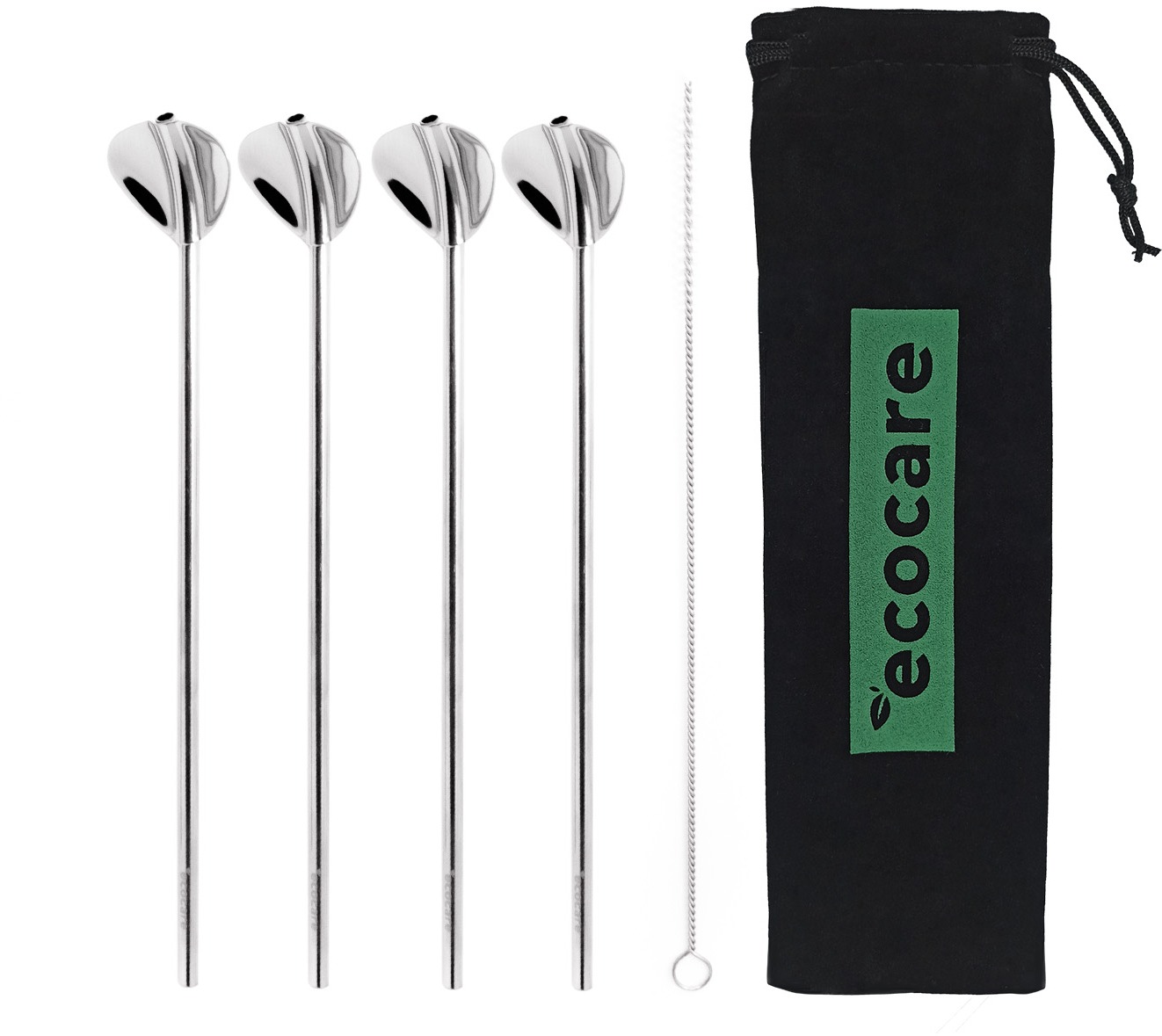 ECOCARE Lžičky s Brčkem Set 4 ks Silver