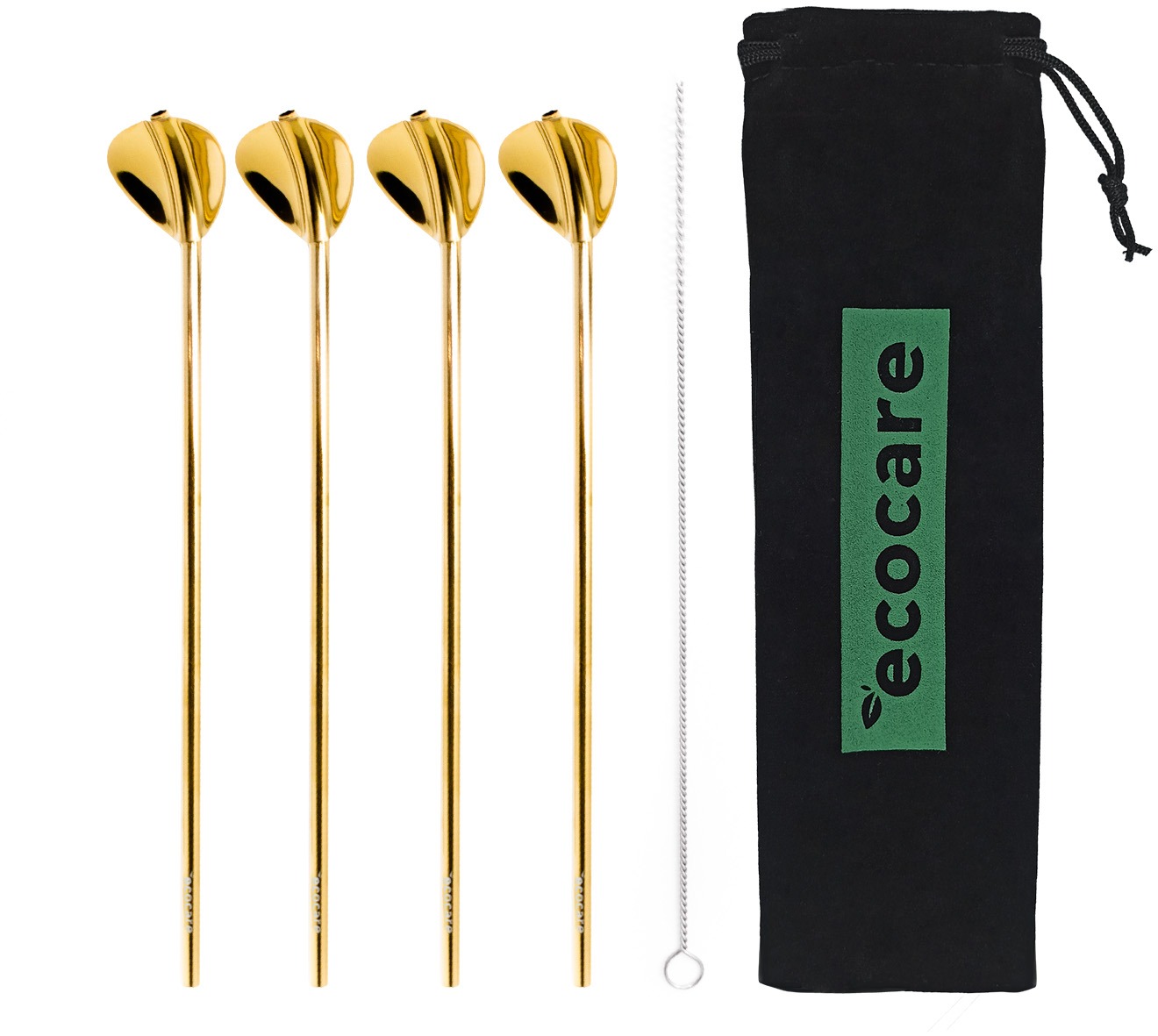 ECOCARE Lžičky s Brčkem Set 4 ks Gold