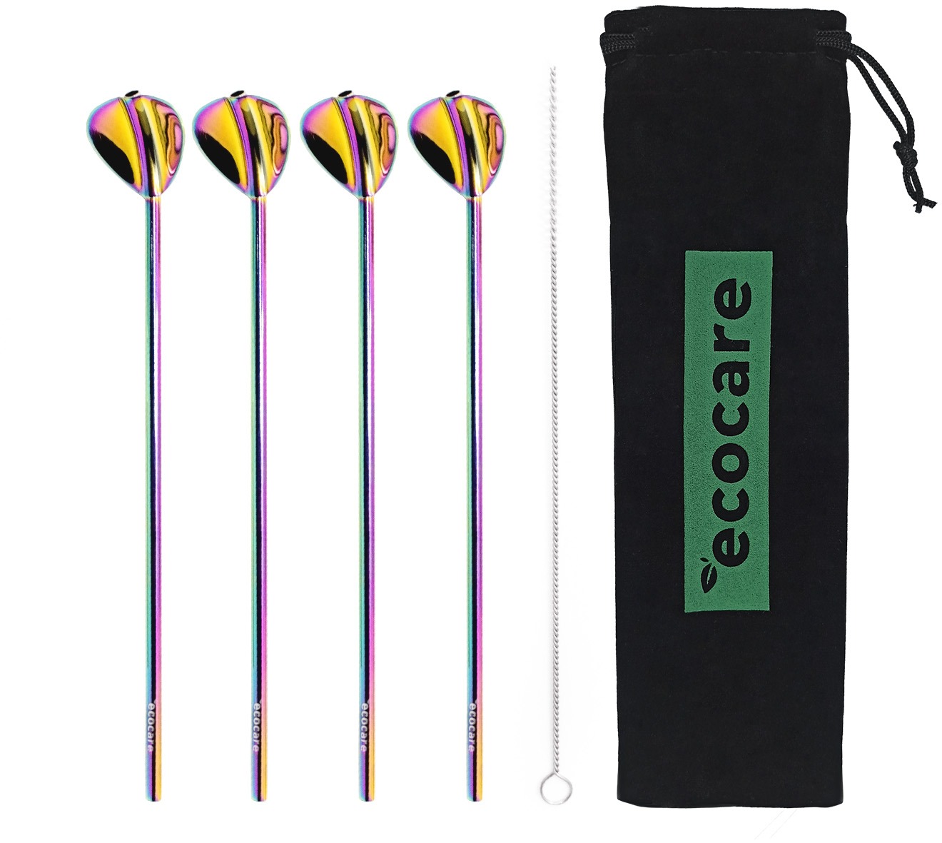 ECOCARE Lžičky s Brčkem Set 4 ks Rainbow