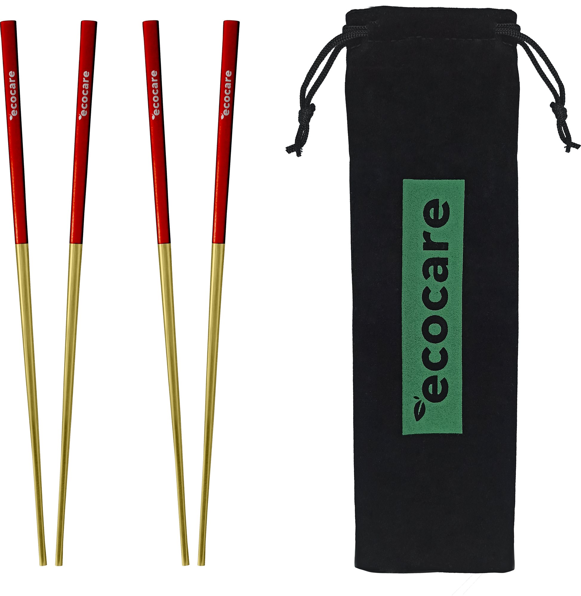 ECOCARE Kovové Hůlky s Obalem Gold-Red 4 ks