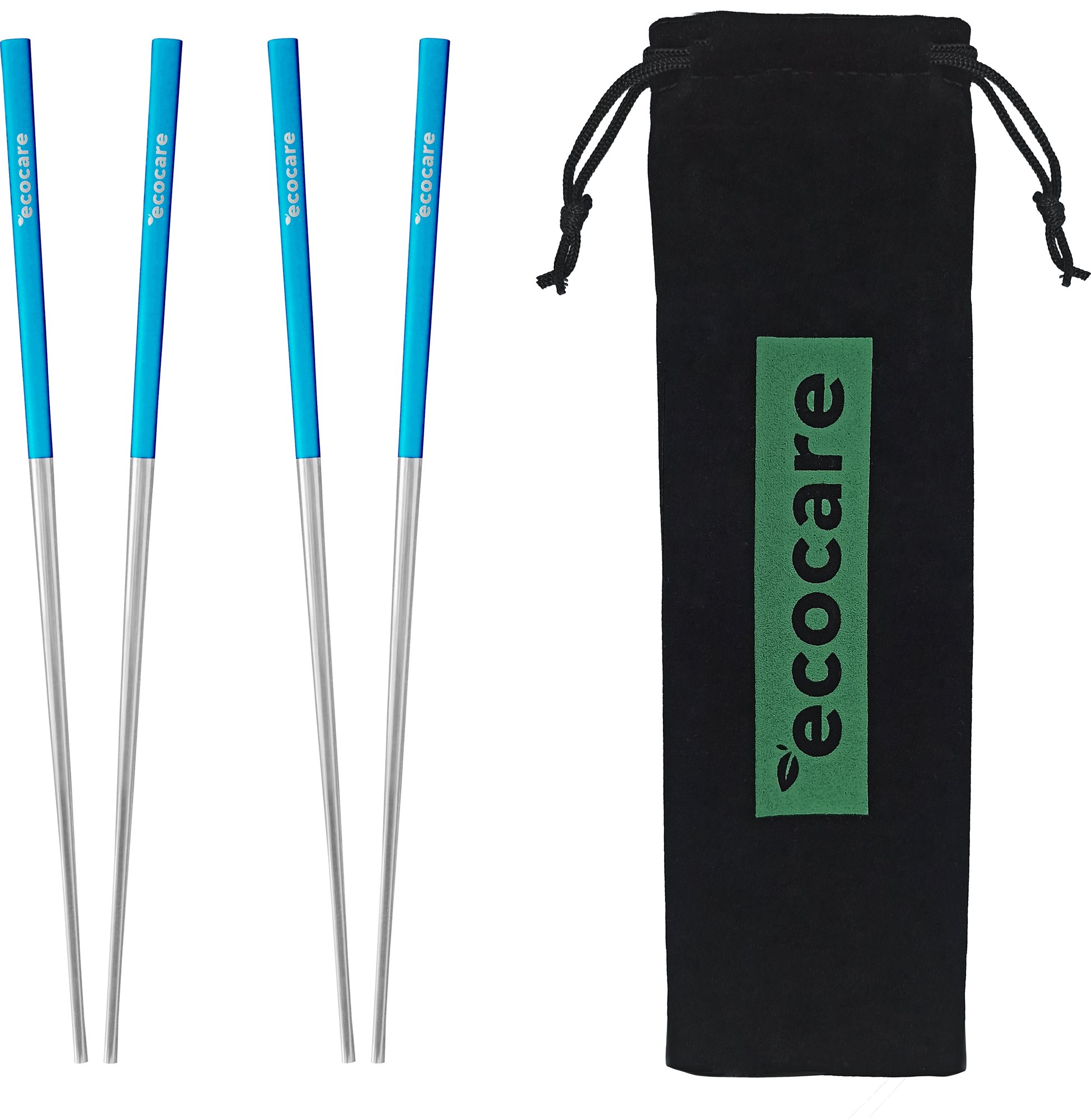ECOCARE Kovové Hůlky s Obalem Silver-Blue 4 ks