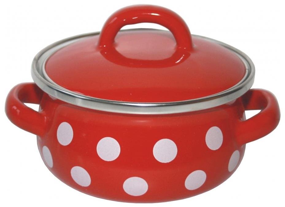 Metalac Červený puntík, Elegant s poklicí 12 cm, 0,8 l