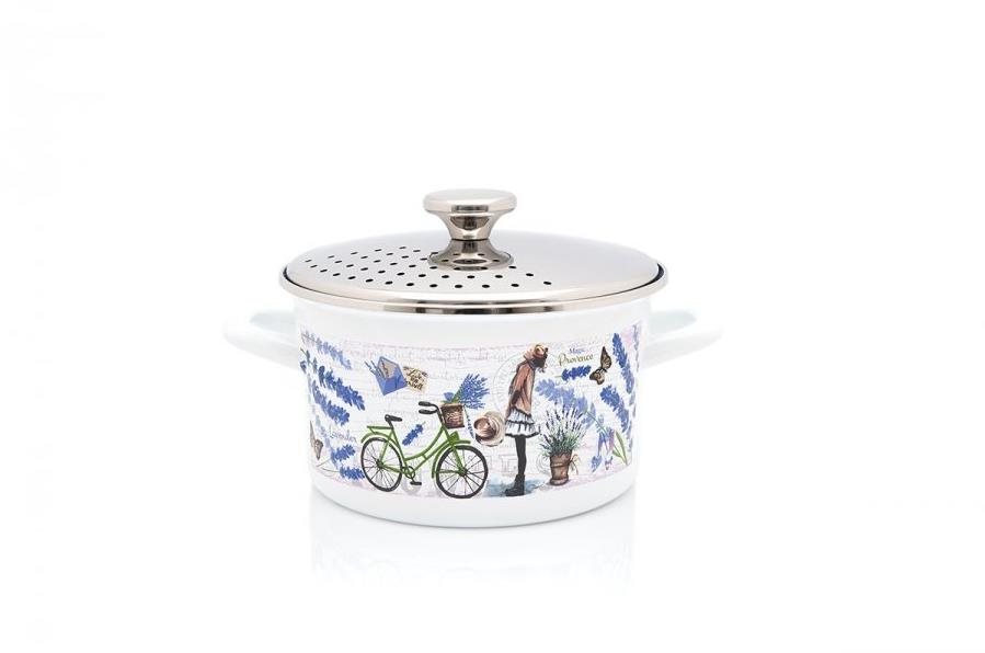 Metalac Smaltovaný hrnec s nerezovou poklicí Provance, 20 cm, 3,5 l