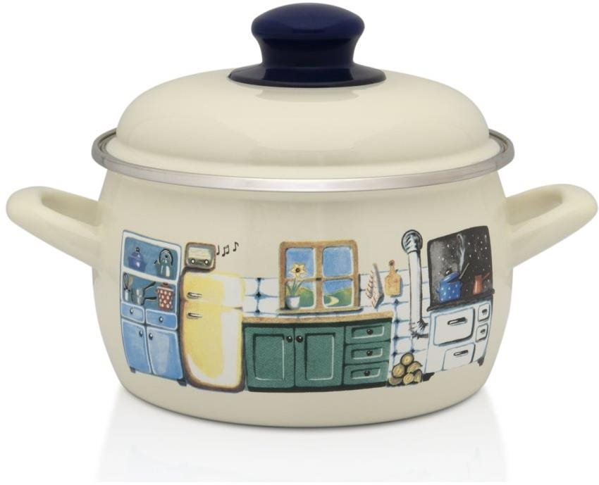 Metalac Smaltovaný hrnec s poklicí, kuchyňka, 20 cm, 4,4 l