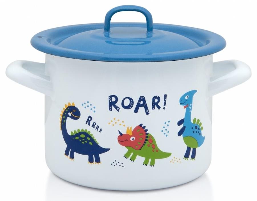 Metalac Smaltovaný hrnec s poklicí Dino, 14 cm, 1,5 l