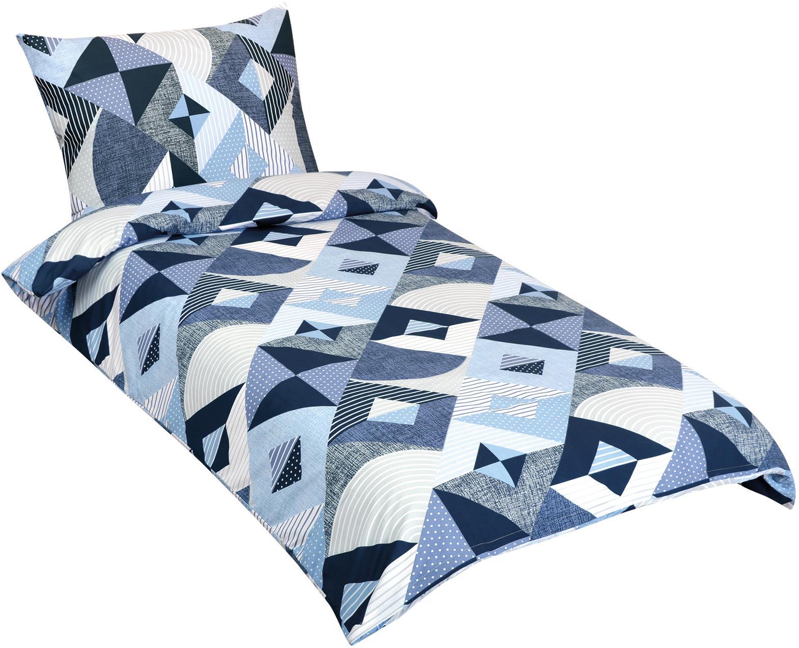 Bellatex bavlna, geometrie modrá, 140 × 200, 70 × 90