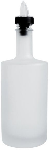 DomaLEP Skleněná láhev na olej 500 ml bílá mléčná s čirou nálevkou Vilo