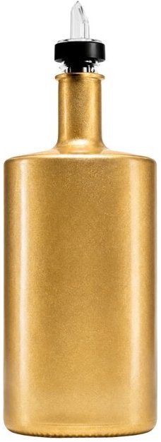 DomaLEP Vilo Skleněná láhev na olej 500 ml, zlatá s čirou nálevkou