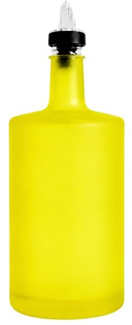 DomaLEP Vilo Skleněná láhev na olej 500 ml, neonově žlutá s čirou nálevkou