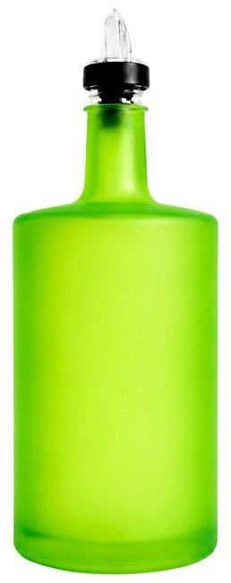DomaLEP Vilo Skleněná láhev na olej 500 ml, neonově zelená s čirou nálevkou