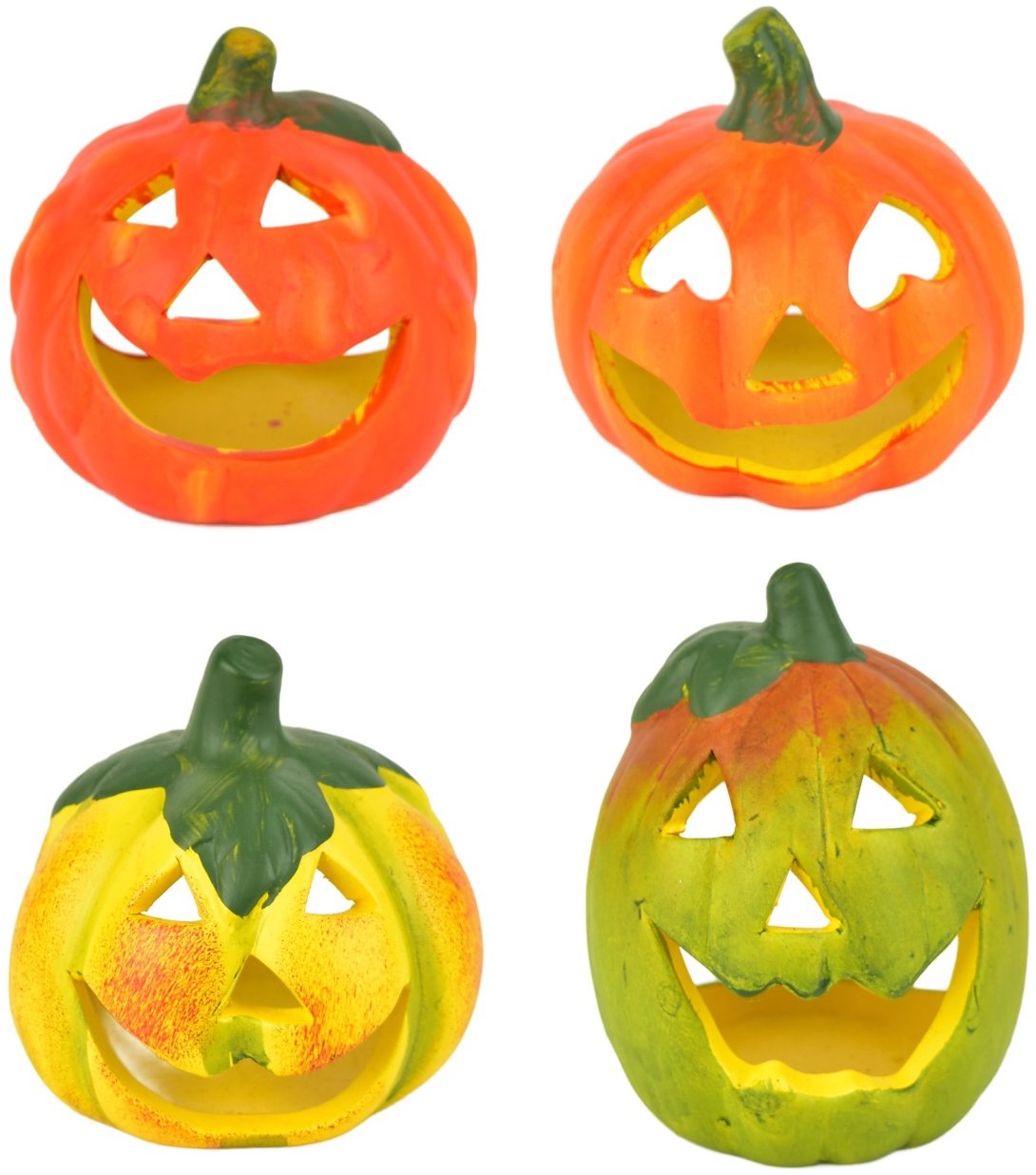 BerryHome Podzimní keramické dýně - set 4 kousků, 8 × 8 cm a 10 × 7,5 cm