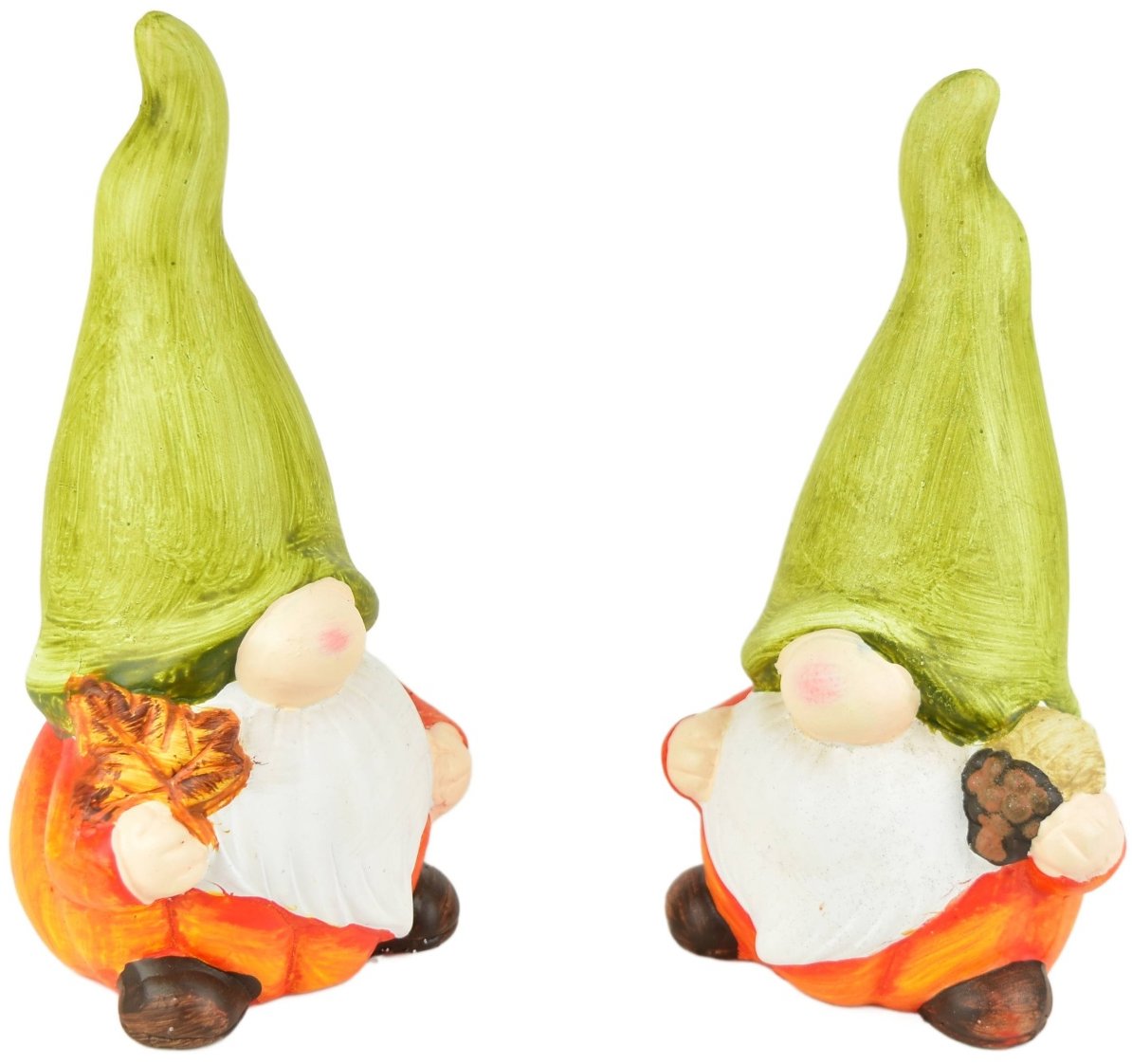 BerryHome Skřítci se zelenou čepicí z keramiky, set 2 ks, 15 × 8 cm