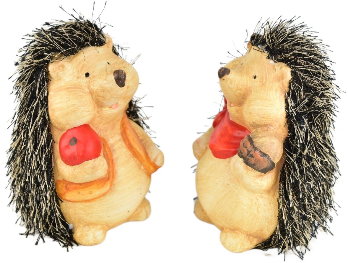BerryHome Ježci s jablíčkem a oříškem keramický 2 ks set, 13 cm