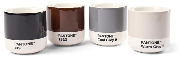 PANTONE Macchiato hrnek set 4 ks - Warm Gray, Cool Gray, Brown, Black
