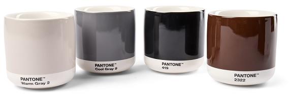 PANTONE Latte termo hrnek set 4 ks - Warm Gray, Cool Gray, Brown, Black