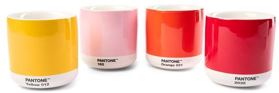 PANTONE Latte termo hrnek set 4 ks - Yellow, Red, Orange, Light Pink