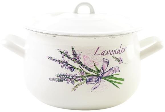 Olymp Klasik smaltovaný baněný s poklicí 22 cm 6,3 l levandule