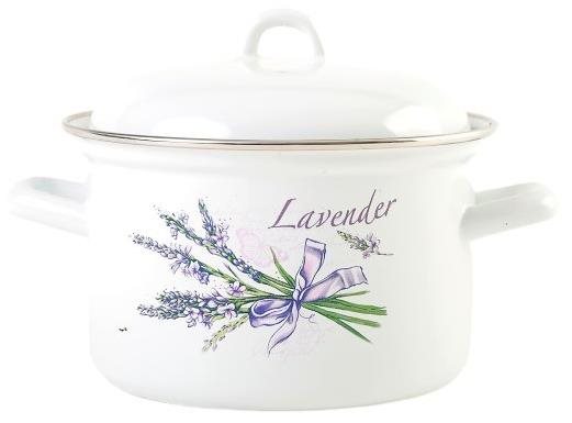 Olymp Standard smaltovaný s poklicí 20 cm 4,5 l levandule